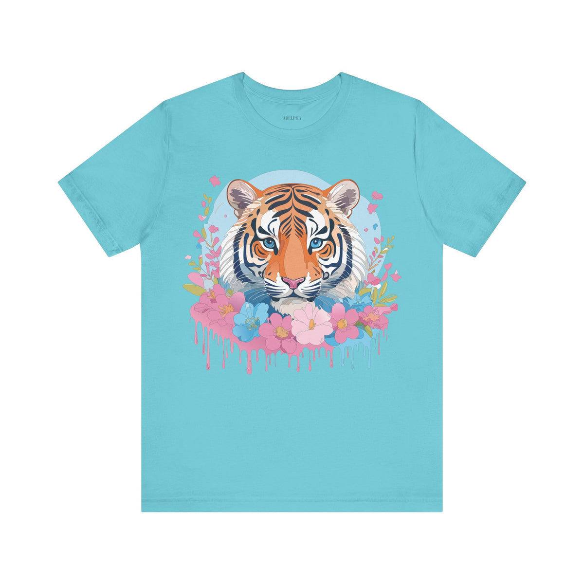 Tiger Graphic Unisex Cotton Bella+Canvas Tee with Art Animal Design e71