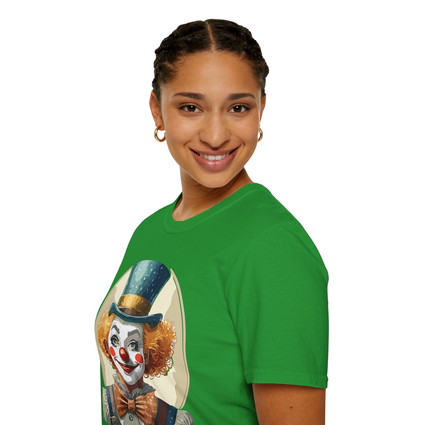 Clown Shirt Unisex T Shirt With Clown Circus Theme Funny Man Shirt Gildan Softstyle 64000