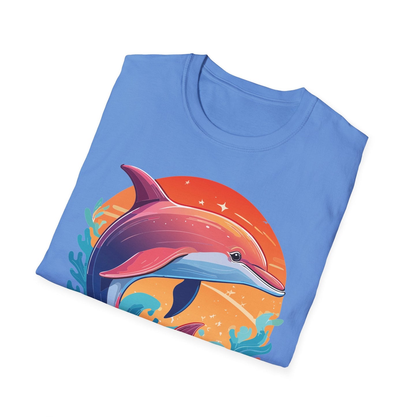 Dolphin Shirt Unisex Tee 100 Percent Ring Spun Cotton Softstyle Gildan 64000 Comfort Fit