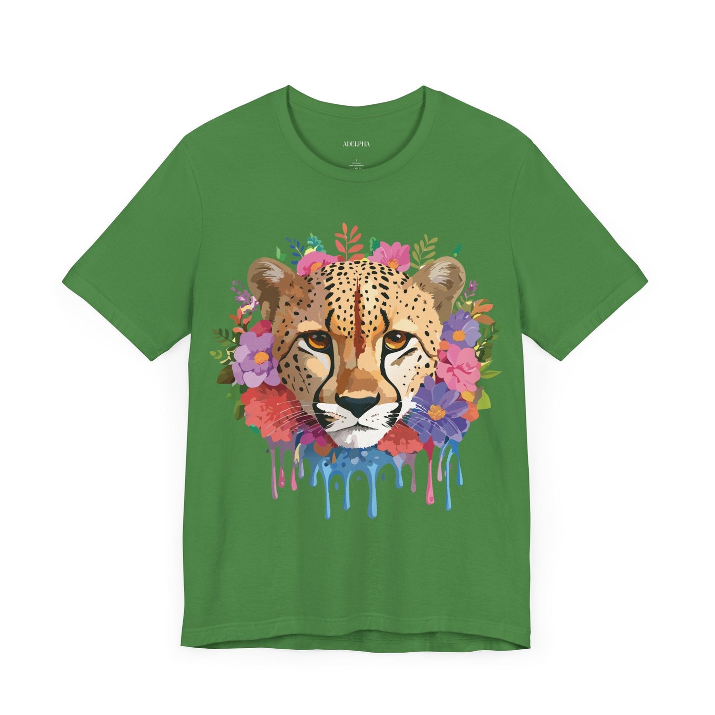 Adelpha Cheetah Graphic Tee Unisex Short Sleeve Art Shirt Original Artwork
