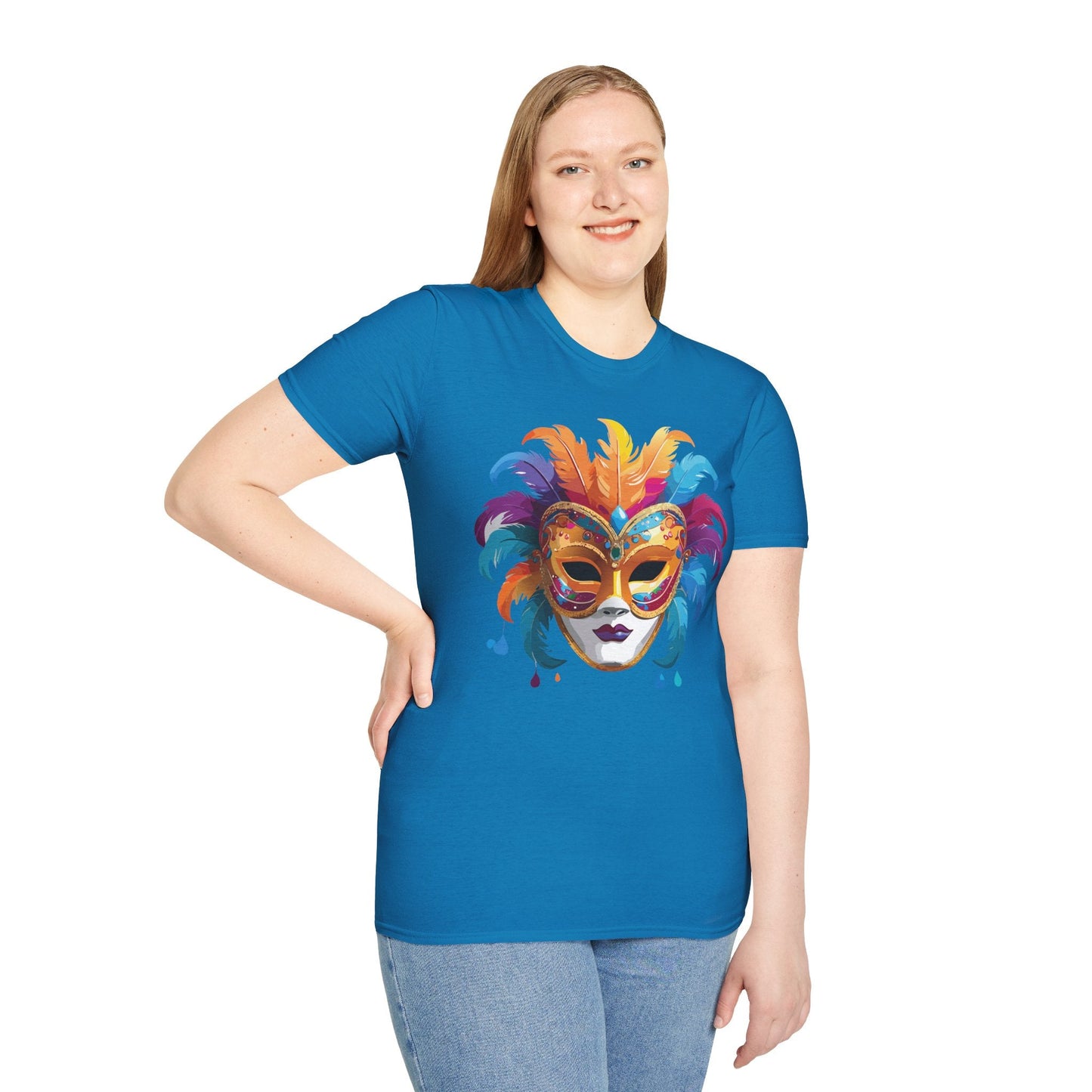 Mask Graphic Unisex Cotton Masquerade Design Artwork Tee 28