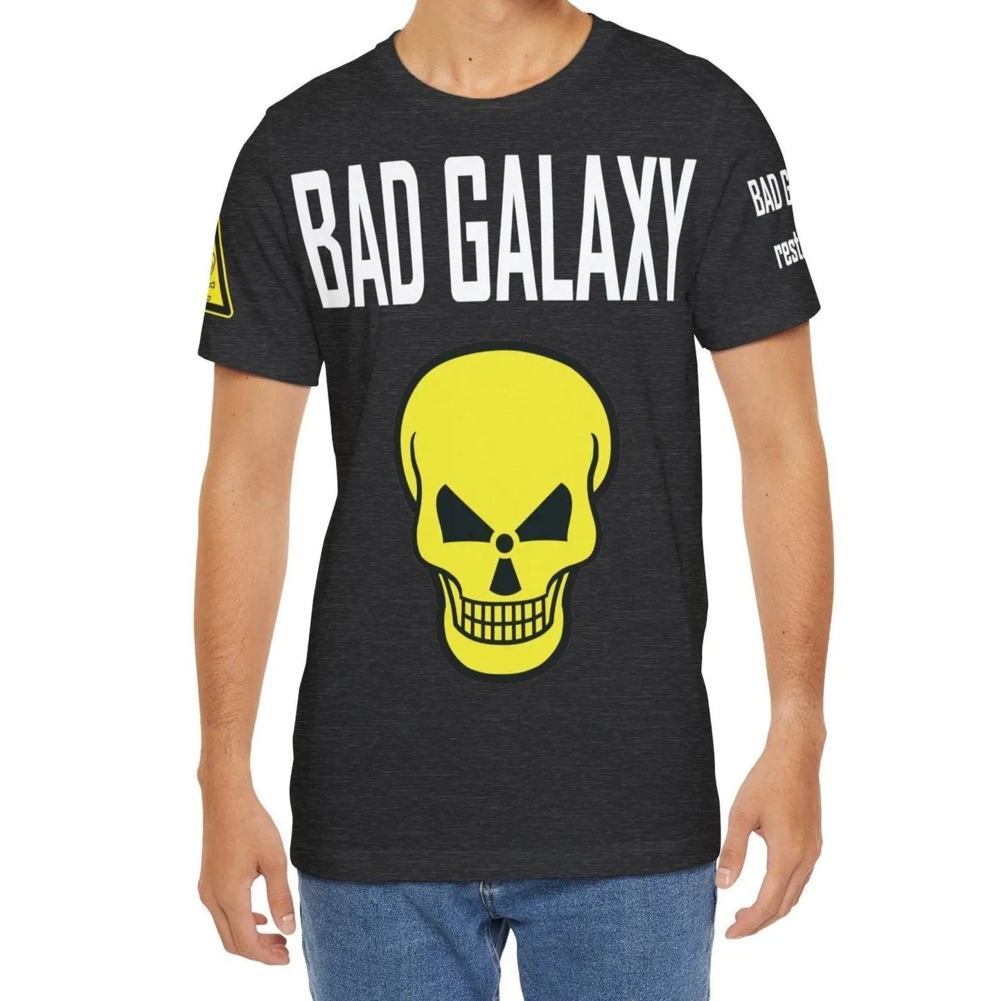Bad Galaxy Skull T Shirt Made To Order 100 Percent Cotton Eco Friendly Inks USA Designed
