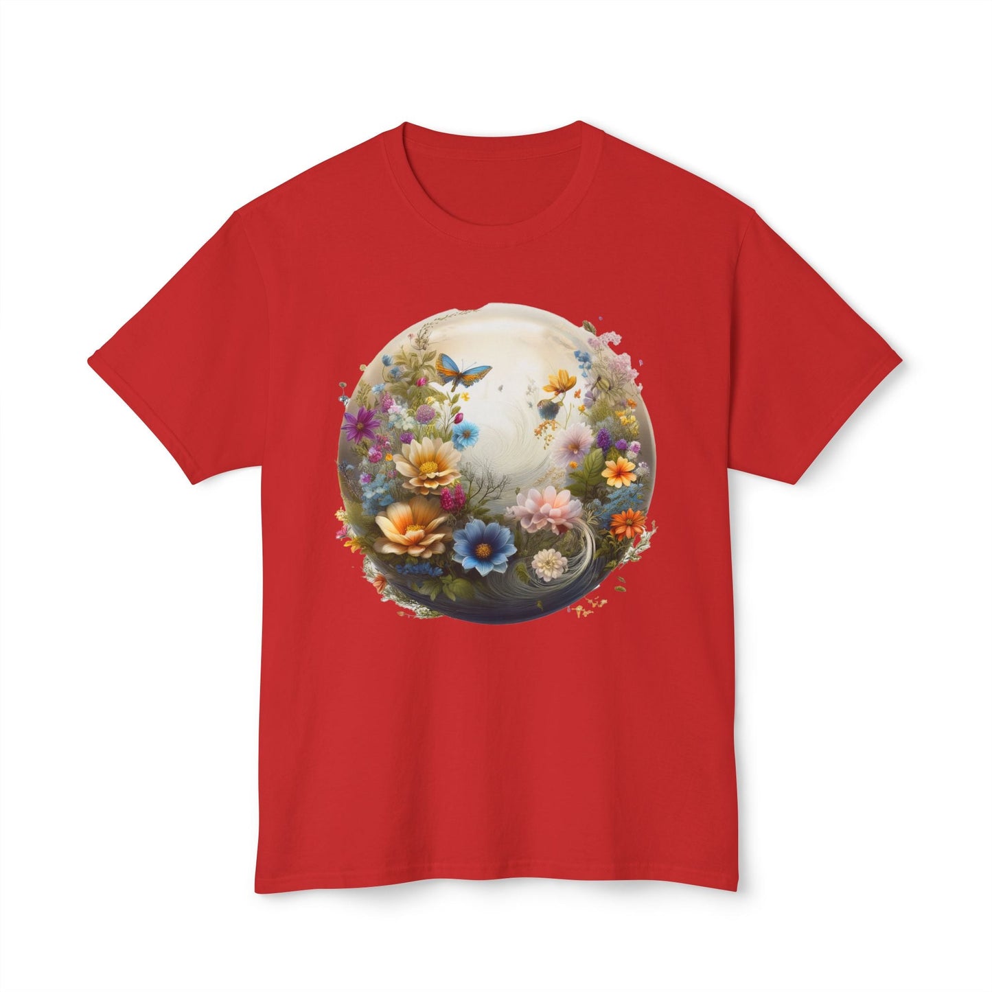 Unisex Floral T Shirt With Art Print HD Cotton Vintage Flowers Tee Shirt Soft Breathable Comfort