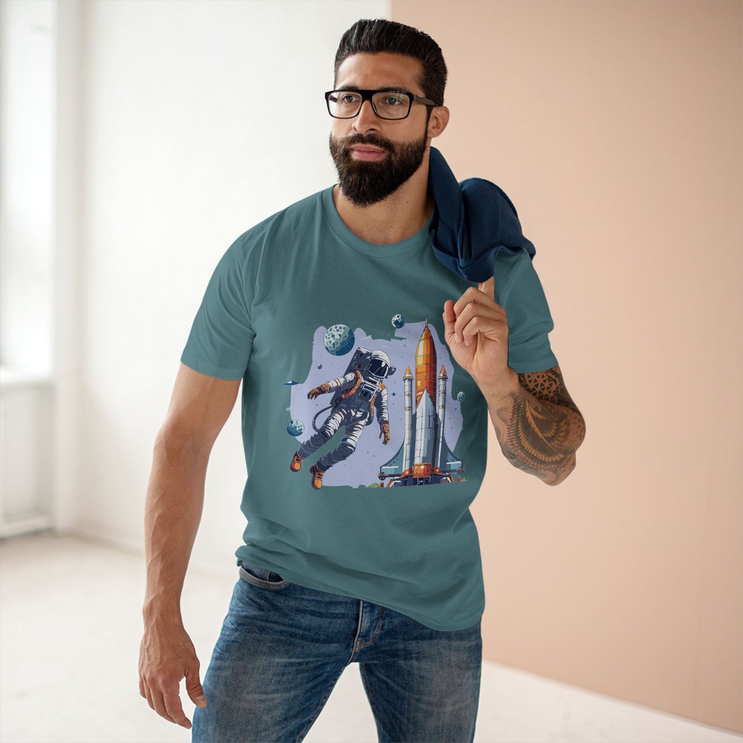 Cosmos Astronaut Shirt Unisex Premium Cotton Art Tee CS 15 Retro2Nova Exclusive Collection