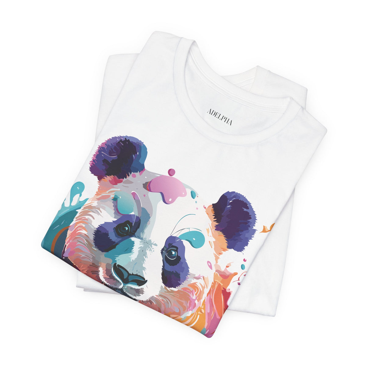 Panda Graphic Unisex Cotton Bella+Canvas Tee with Art Animal Design e145