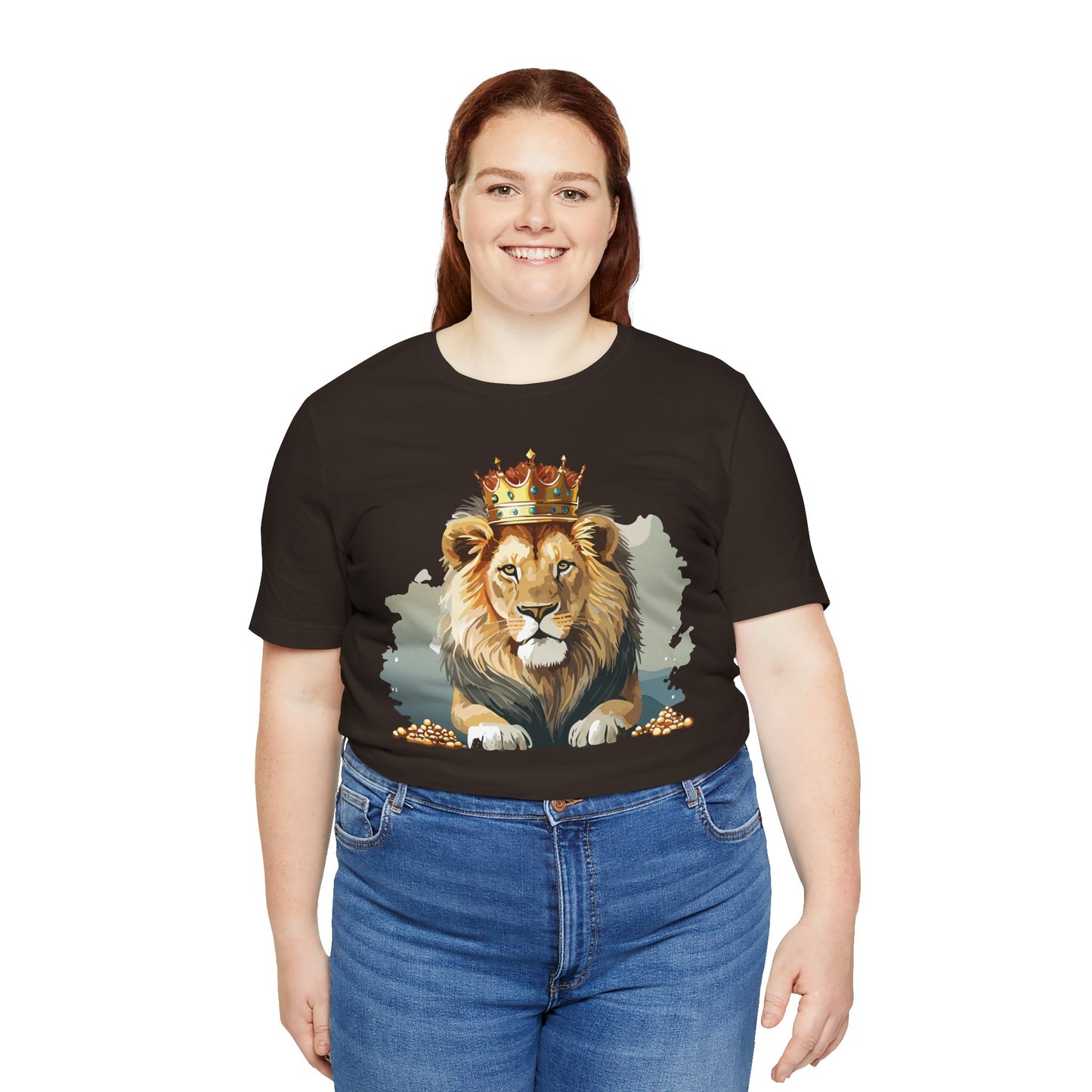 Majestic Lion Crown T-shirt, Animal Shirt, Lion Tee, Unisex Top, Birthday Gift, Shirt with Animal design