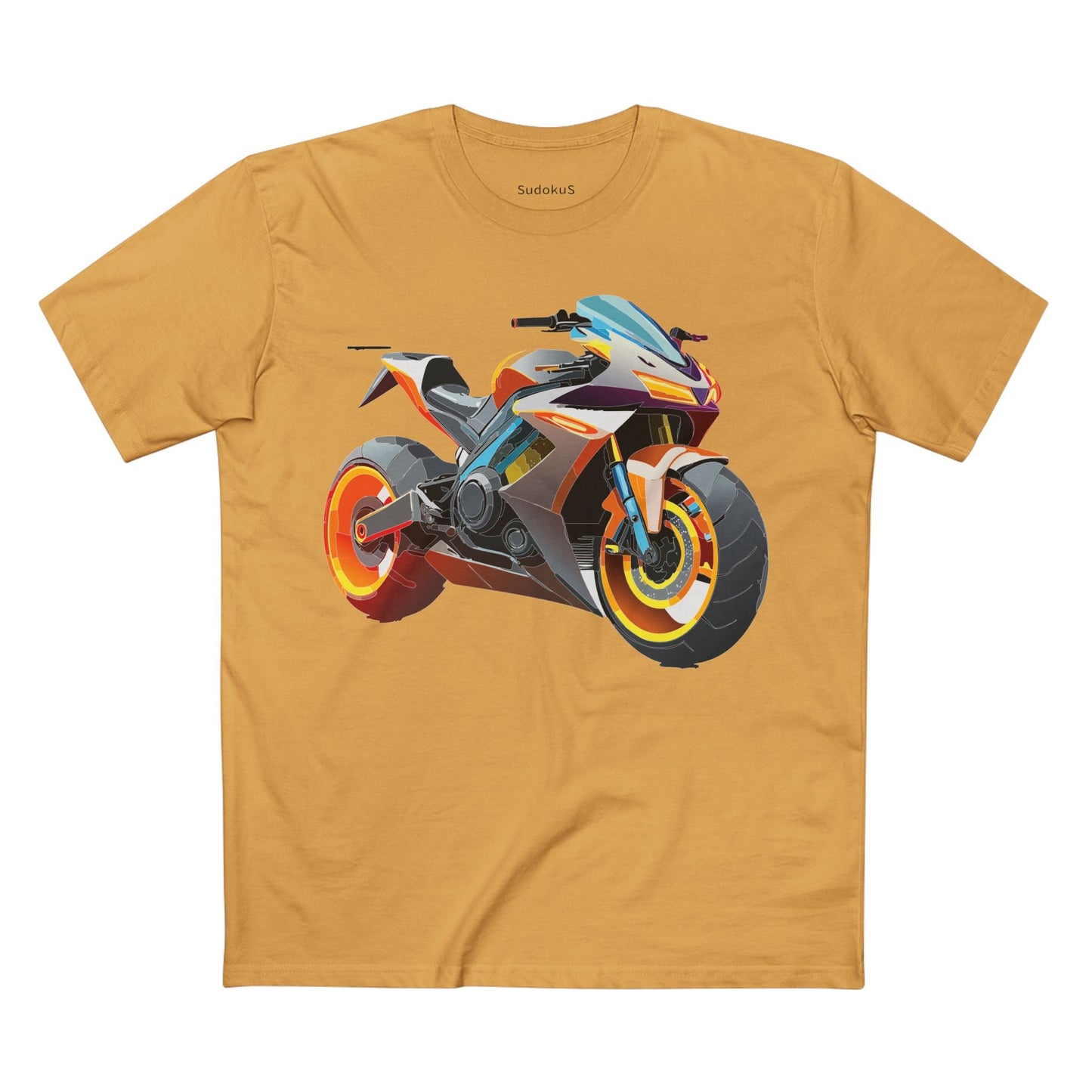 Moto Bike Graphic Unisex 100 Cotton Staple Tee 24