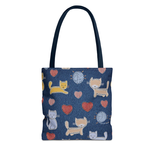 Love Day Graphic Design Denim Fabric Imitation Print Unisex Canvas Bag POLY 3 Sizes Tote Bag 201-8