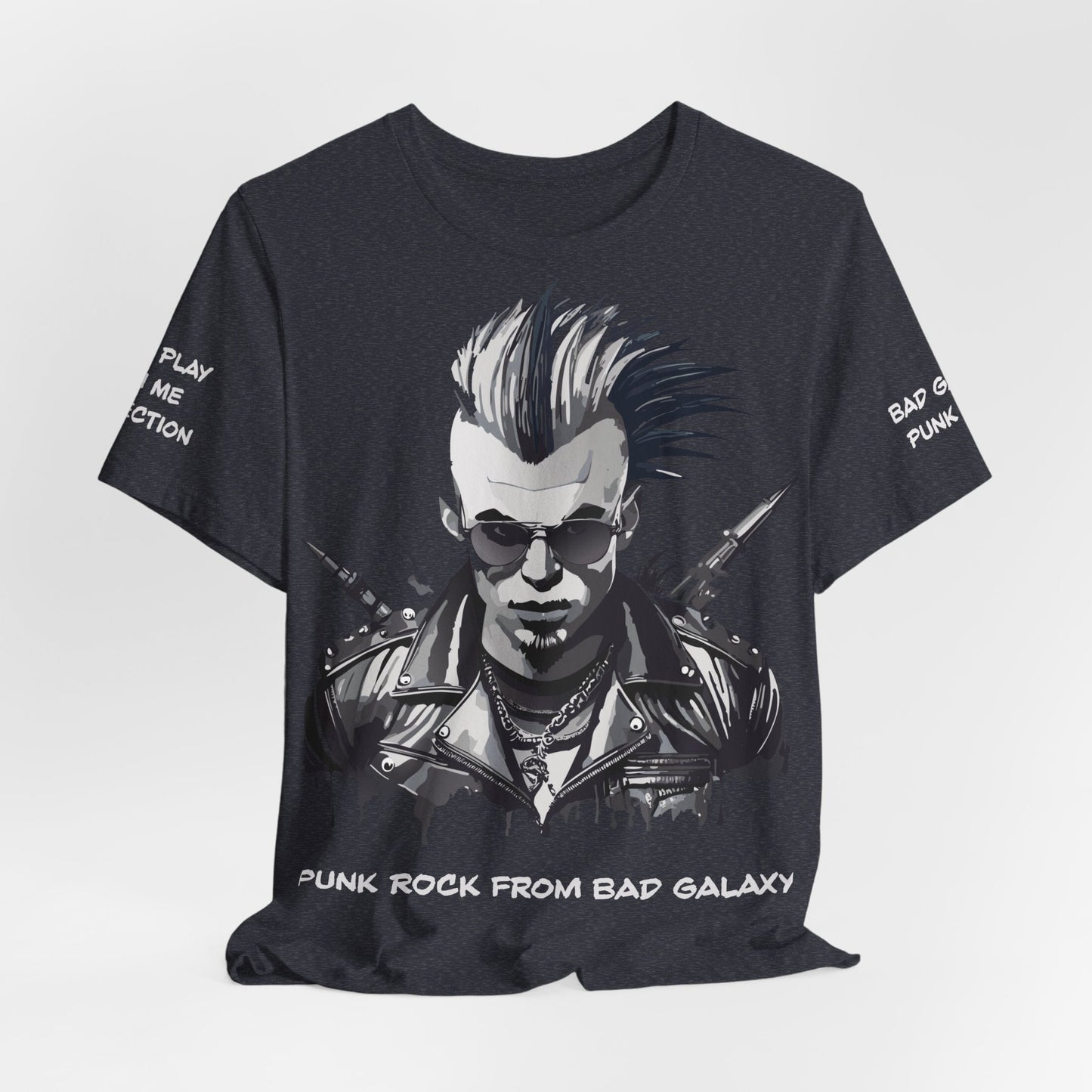 Punk Rock Tee Shirt 100 Percent Cotton Made To Order From Bad Galaxy Eco Friendly Inks USA