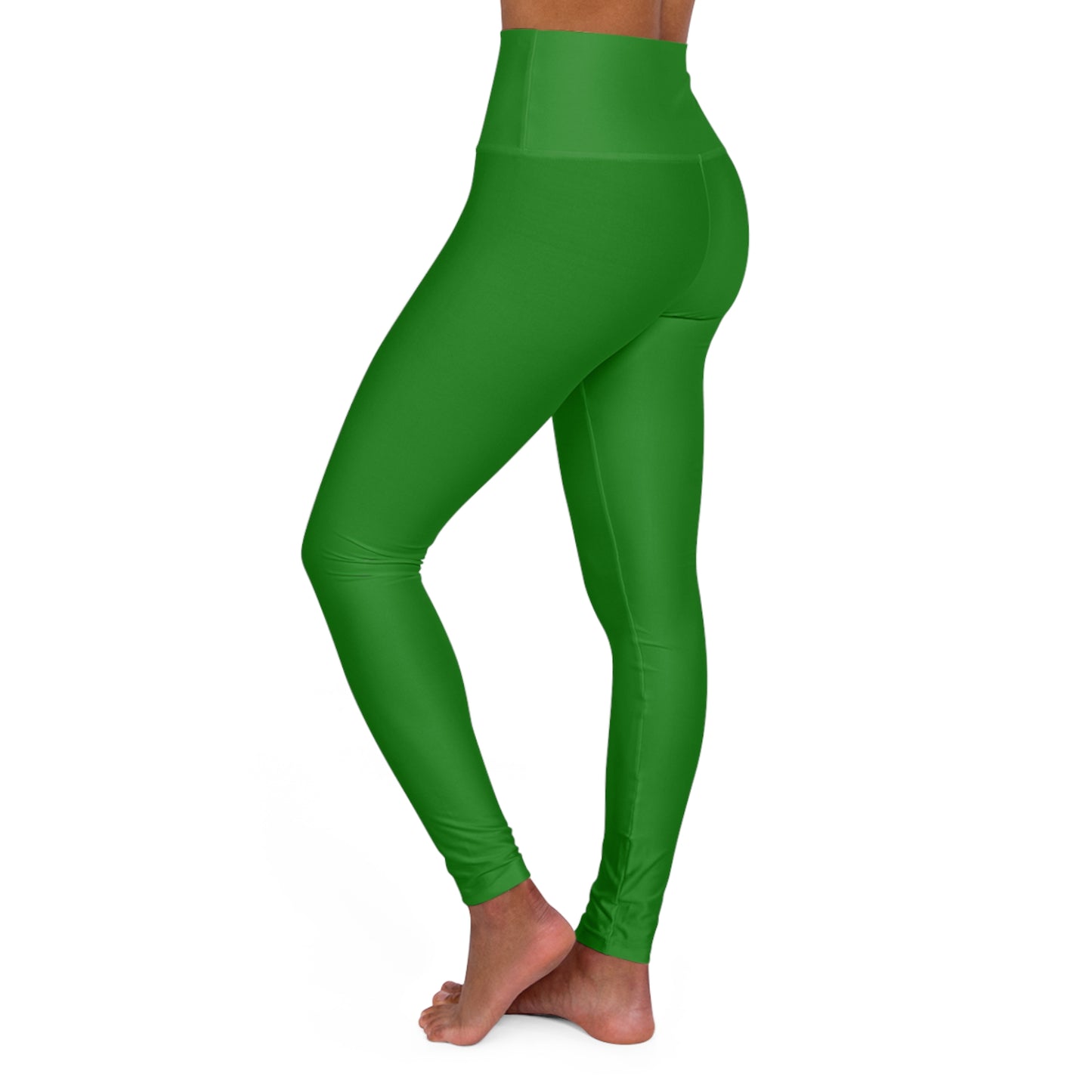 India Green Color High-Waist Yoga Leggings Women's Seamless Poly-Span Stretchy Pants XS-2XL