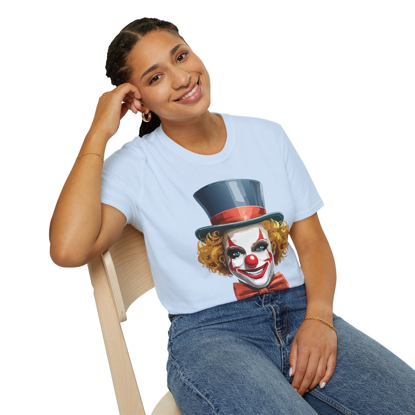 Clown Shirt T Shirt With Clown Funny Man Circus Shirt Scary Man Tee Unisex Gildan Softstyle 64000