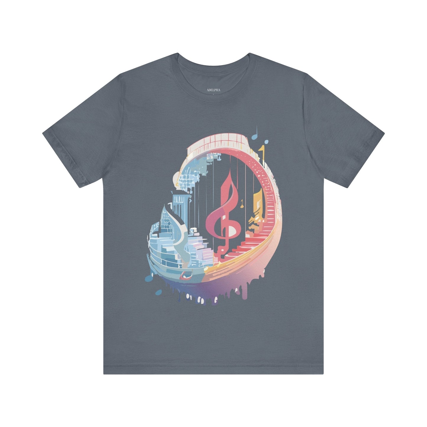 Music Graphic Unisex 100 Cotton Vintage Art with Musical Elements Tee 33