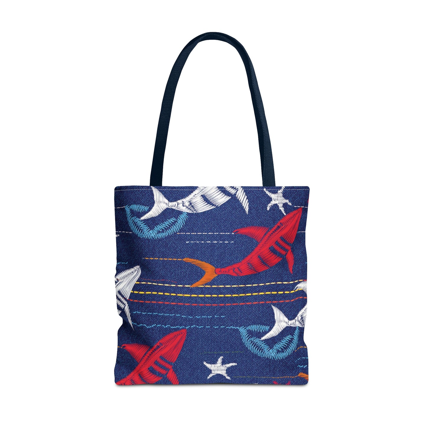 Denim Fabric Imitation Print Unisex Canvas Bag Poly Spun 3 Sizes Tote Bag 182-16
