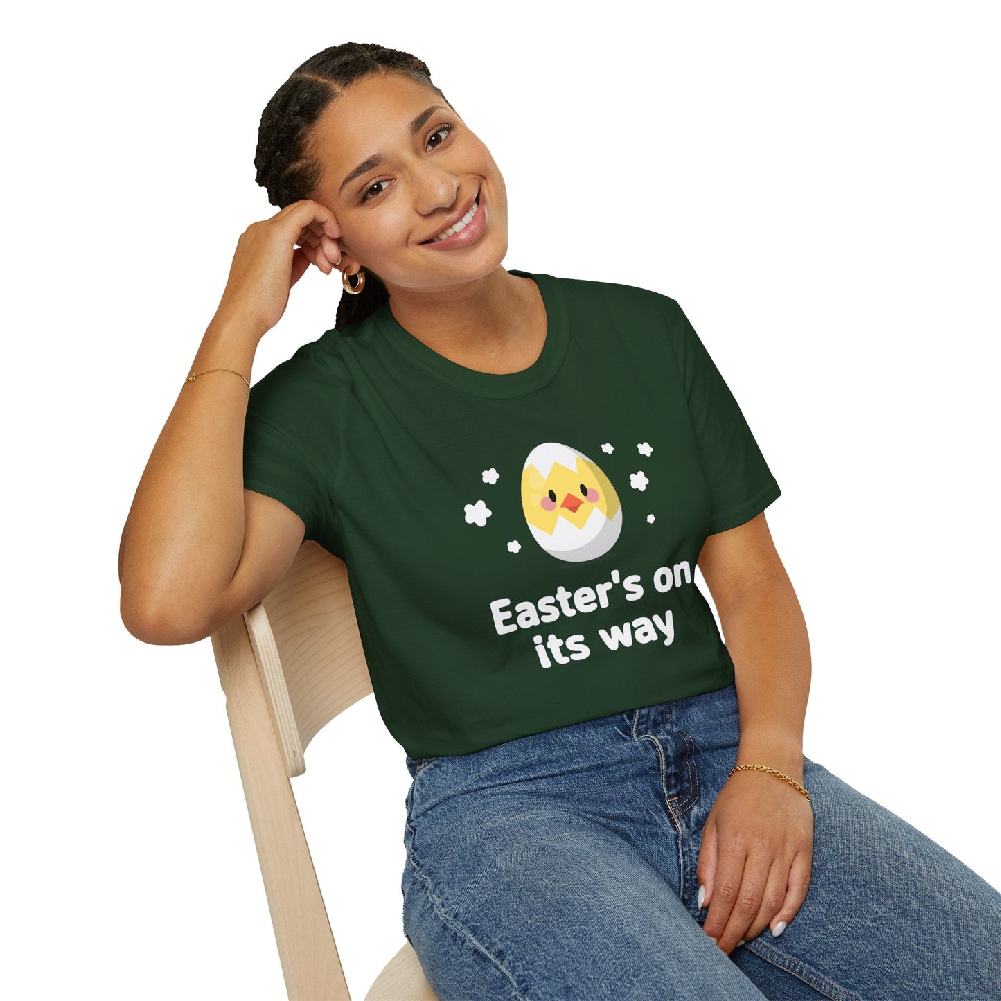 Easter Day T Shirt with Easter Design and Signature Print Unisex Gildan Softstyle Tee One Hundred Percent Cotton