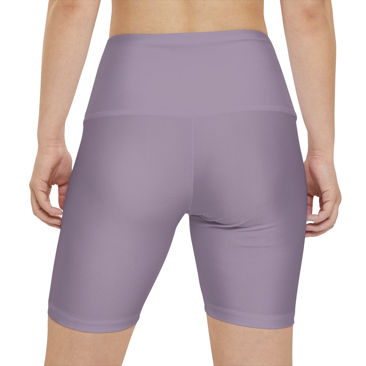Mauve Ash Lavender High-Waist Workout Shorts