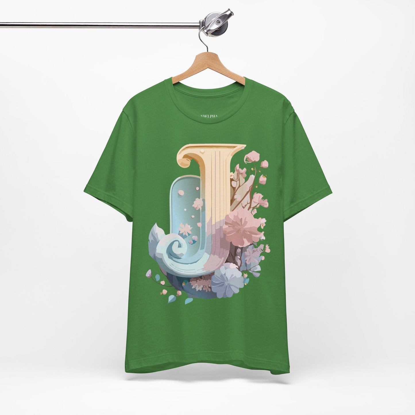 Adelpha Letter J Shirt Unisex Graphic Tee Vintage Inspired Art Design Short Sleeve