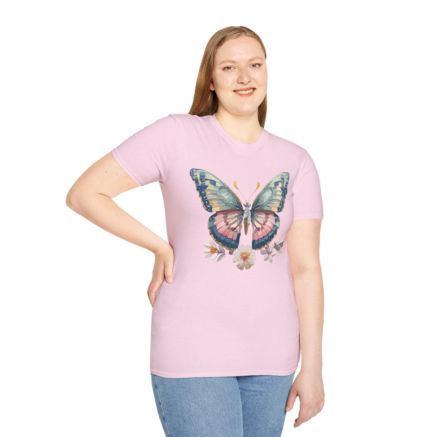 Butterfly Shirt Unisex Monarch Design Gildan Softstyle 64000 Ring Spun Cotton Tee