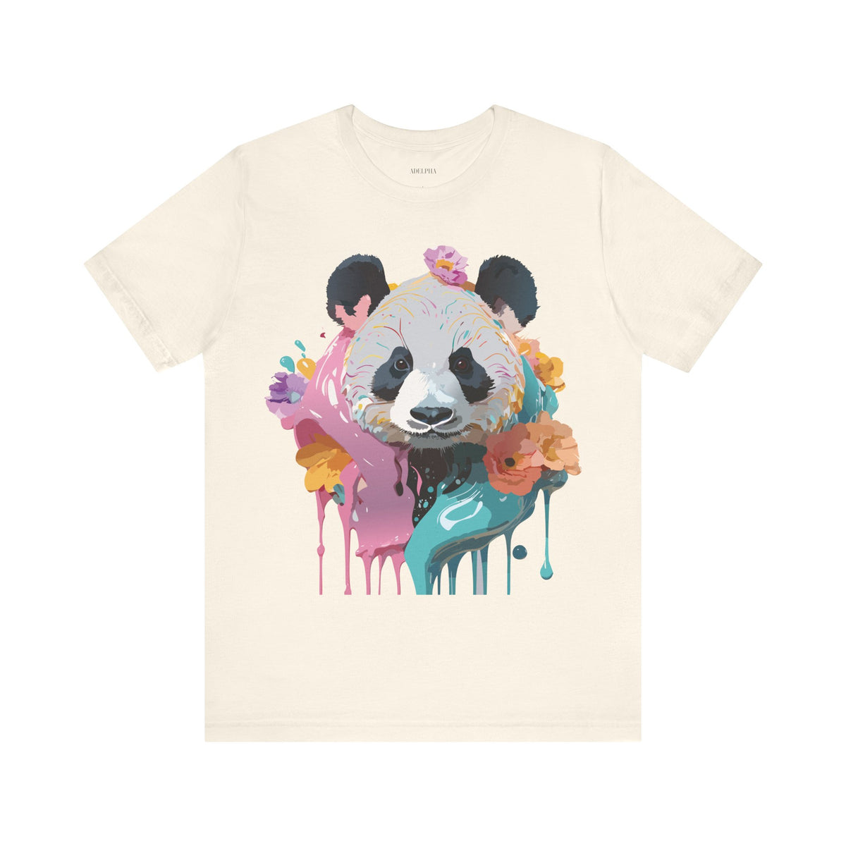 Panda Graphic Unisex Cotton Bella+Canvas Tee with Art Animal Design e55