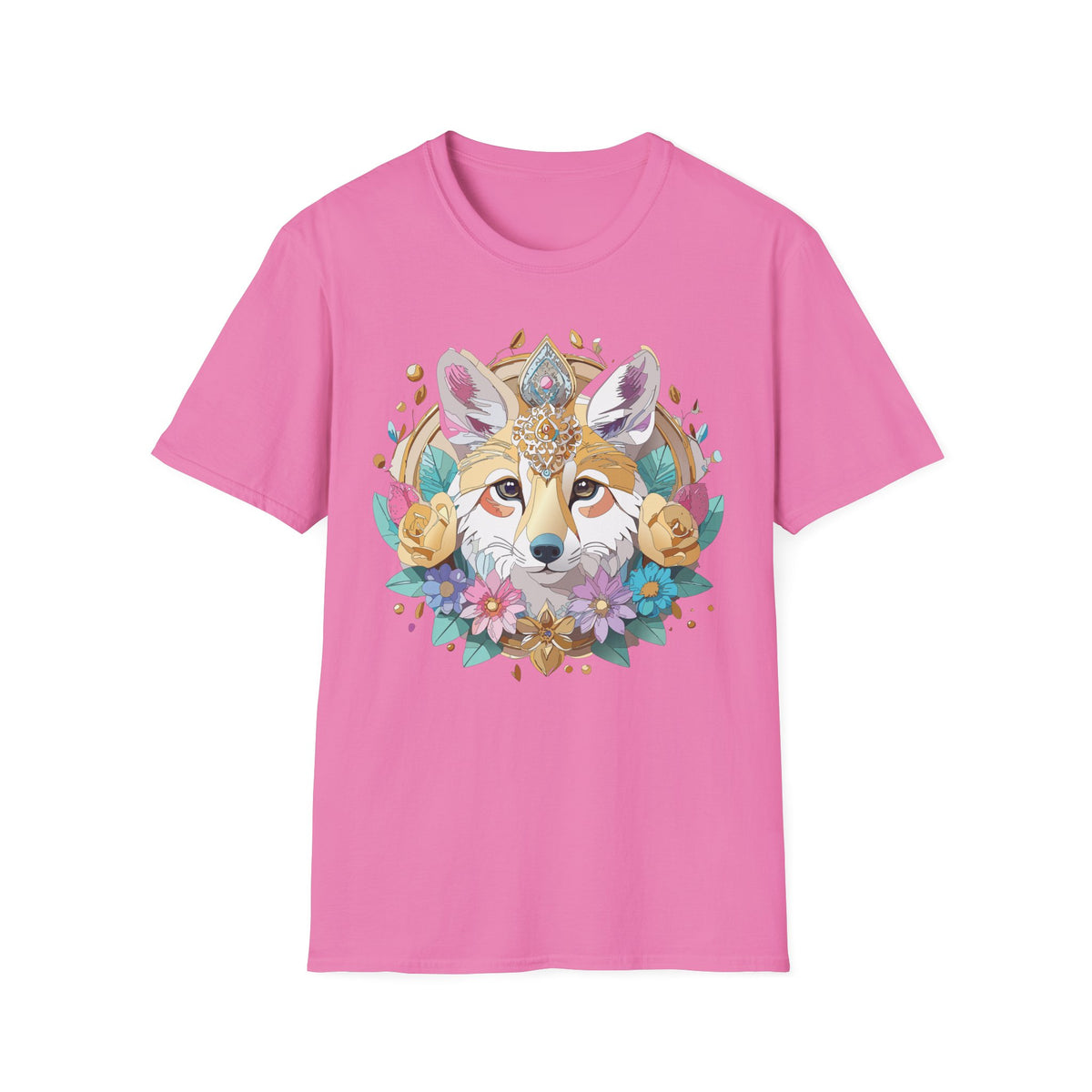 Boho Fox Face T-Shirt | Floral Mandala Fox Tee
