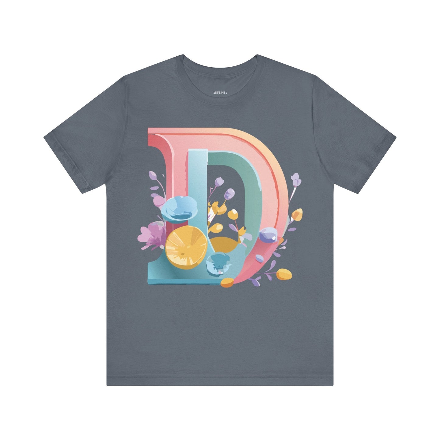 Letter D Shirt Unisex Jersey Graphic Tee From Adelpha With Vintage Inspired Artwork Short Sleeve