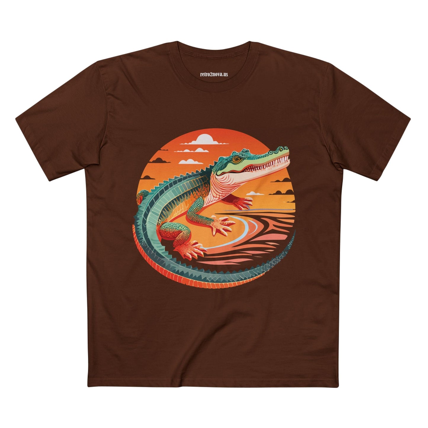 Unisex Crocodile Animal Shirt Premium Cotton Tee With Original Art Design From Retro2Nova Art Collection