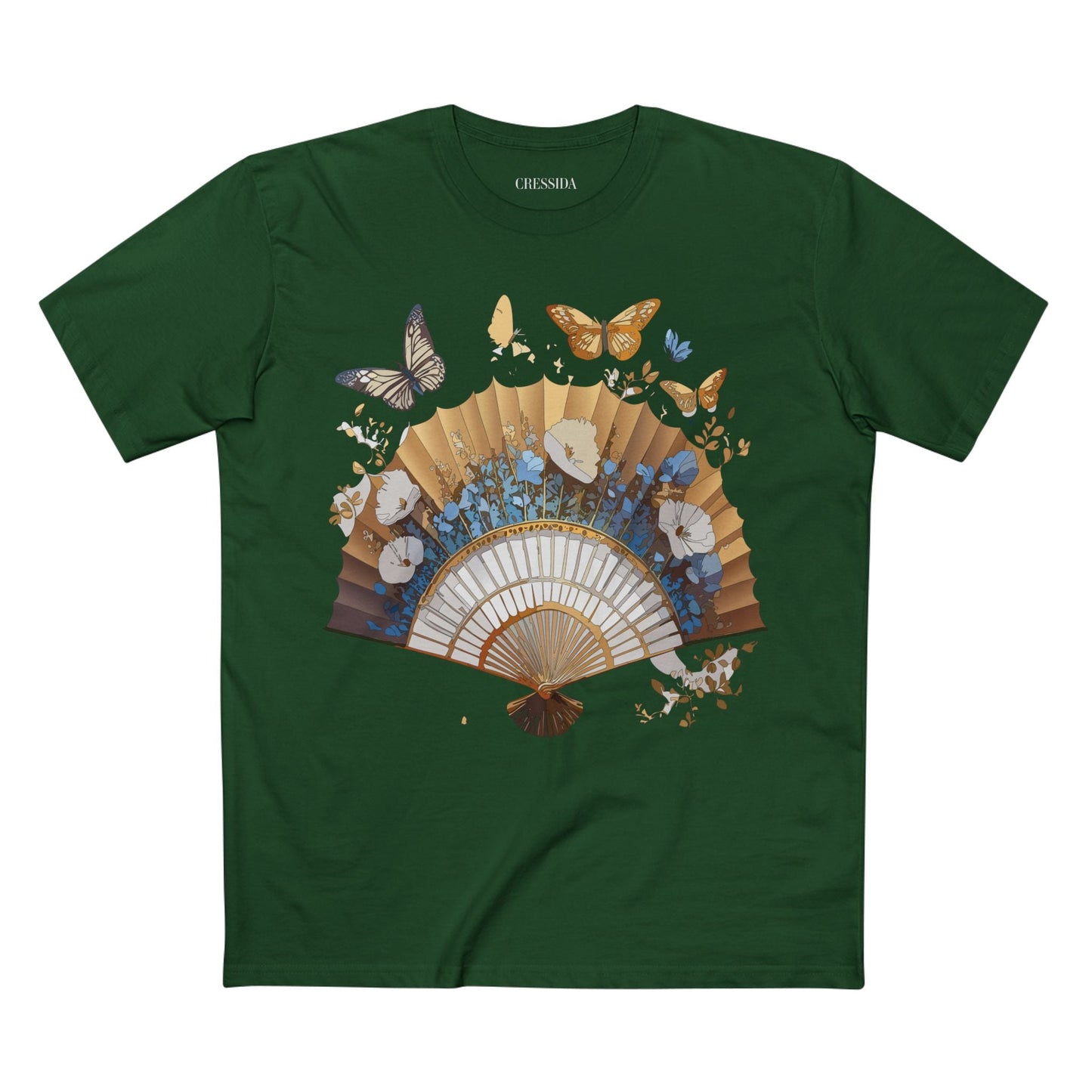 Antique Fan Graphic Design T-Shirt Unisex 100 Cotton Floral Carnival Artwork Tee 1
