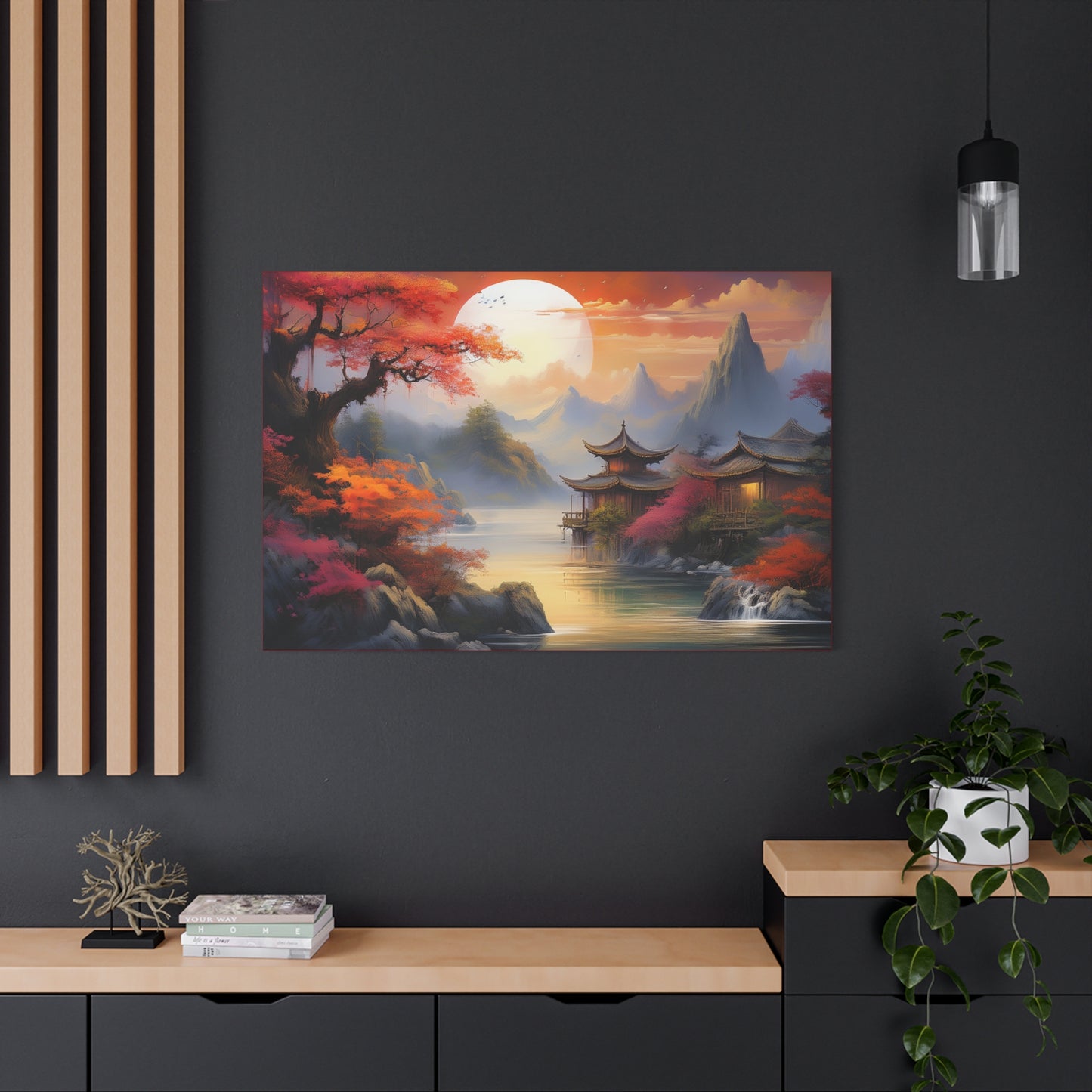 Japanese Painting Print Canvas 24x16, 30x20, 36x24, 48x32, 60x40, Bright Latex Inks Pine-Wood Inner Frame JPN-13