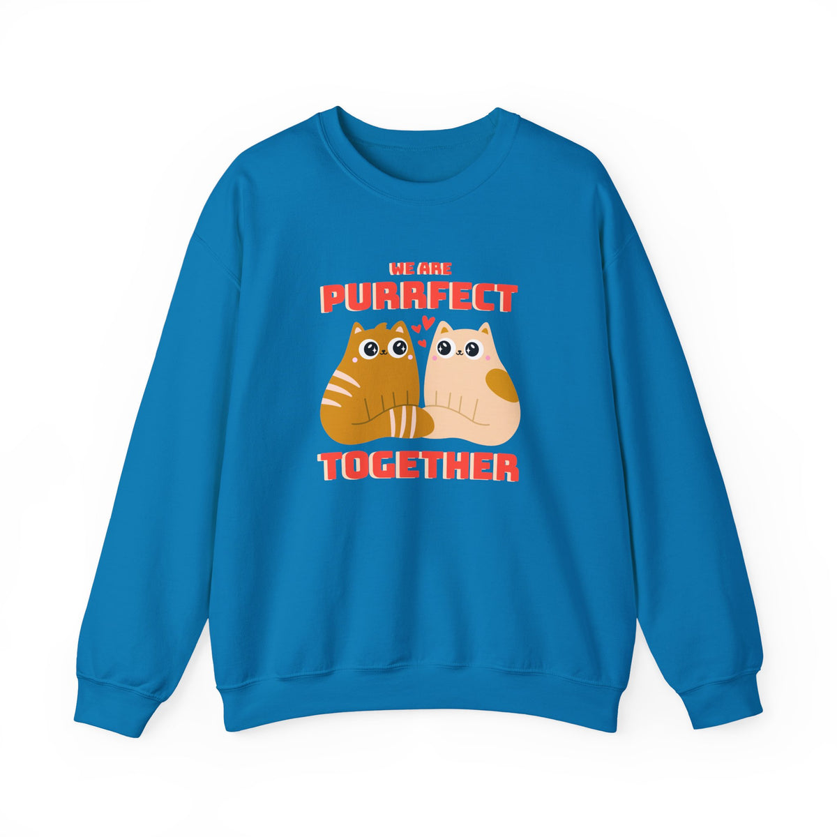 Cat Graphic Valentine's Day Sweatshirt Unisex 50/50 Cotton-Poly Animal Sweatshirt w13