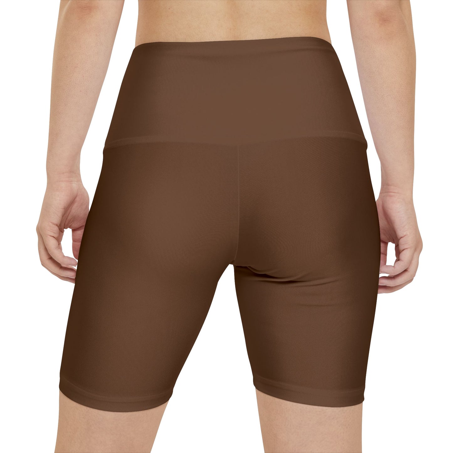 Brown Bark Brown Women’s Workout Shorts — High-Waist Athletic Biker Shorts