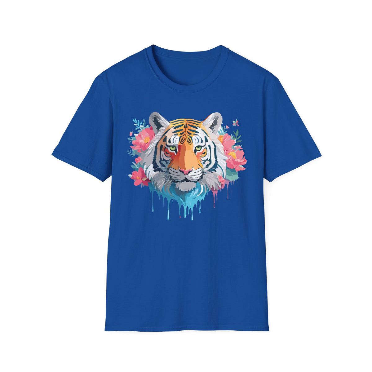 Floral Watercolor Tiger T-Shirt | Tiger Face Shirt, Floral Wildlife Tee