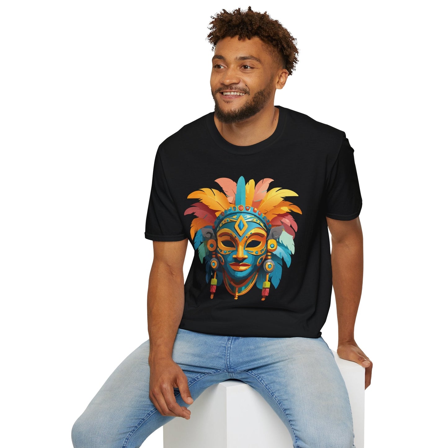 Mask Tee Shirt Unisex Graphic Design Short Sleeve Tee Gildan Softstyle 64000 Ring Spun Cotton