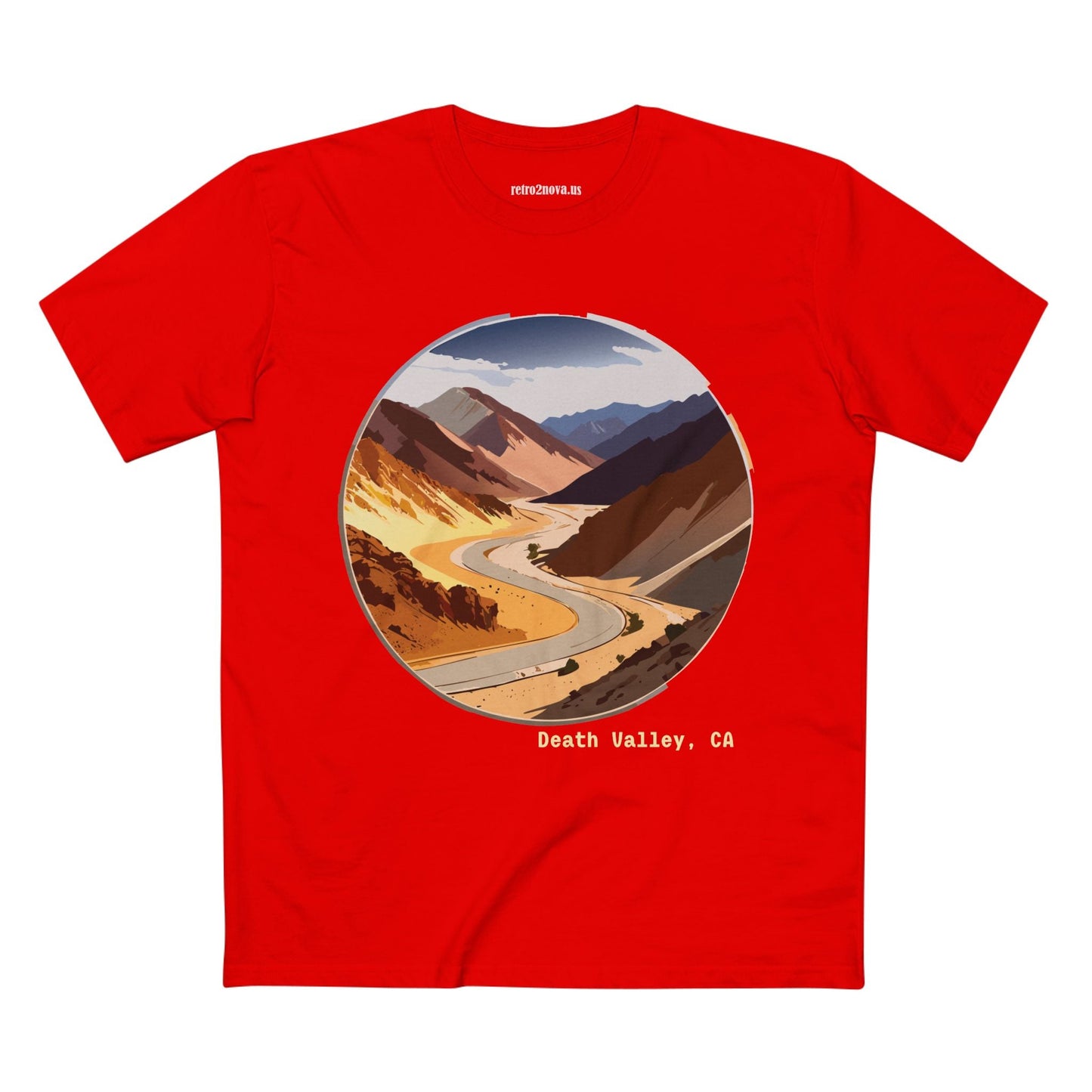 Retro2Nova Unisex Premium Cotton Tee With Death Valley Travel Design Art Shirt Collection