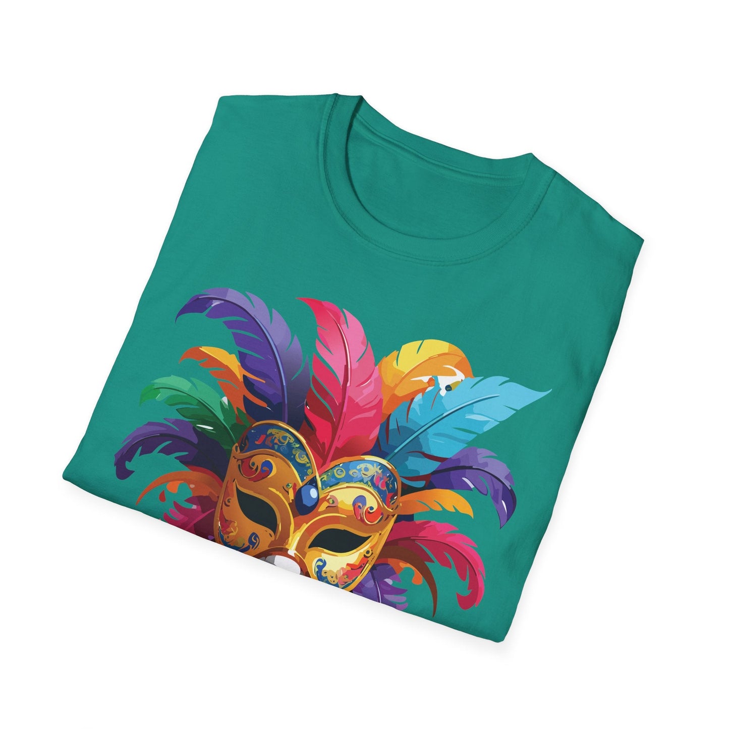 Unisex Mask Tee Shirt Gildan Softstyle 64000 Lightweight Comfortable Masquerade Design Tee