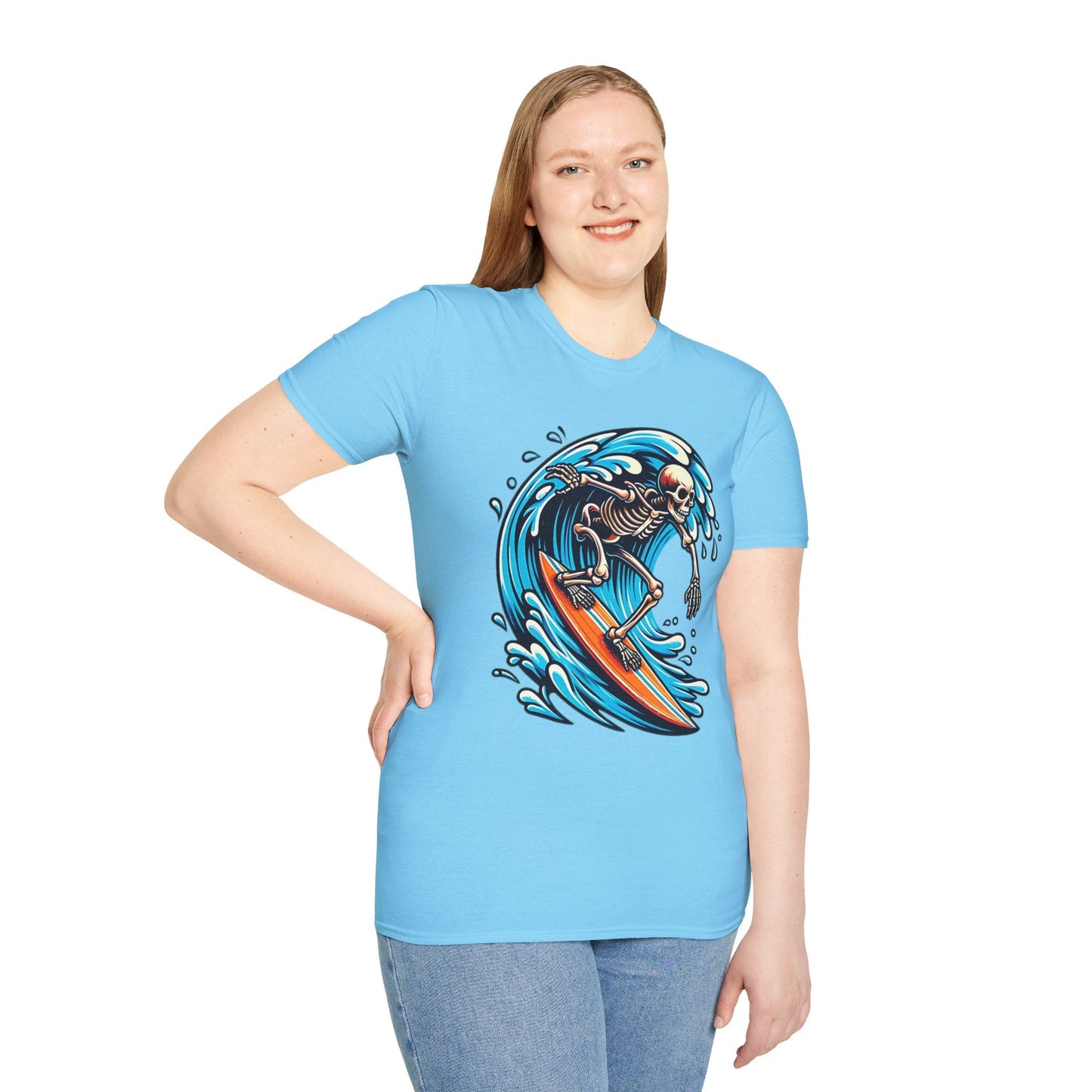 Skull Tee Shirt With Skeleton Art Design Unisex Gildan Softstyle 64000 Ring Spun Cotton Tee