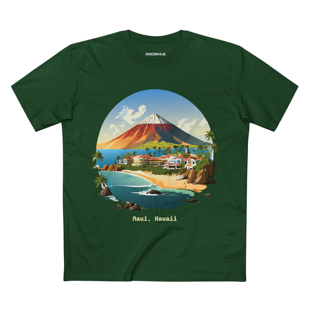 Maui Hawaii Vintage Beach Scene T-Shirt | Tropical Island Graphic Tee
