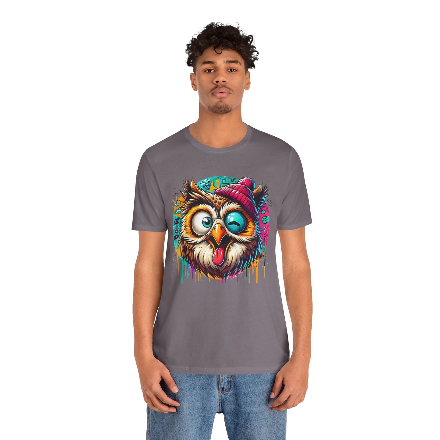 Colorful Owl Graphic Tee, Fun Owl Shirt, Funny Bird Shirt, Cute Cartoon Tees, Animal T-Shirt, Animal Tees, Art Design T-Shirt