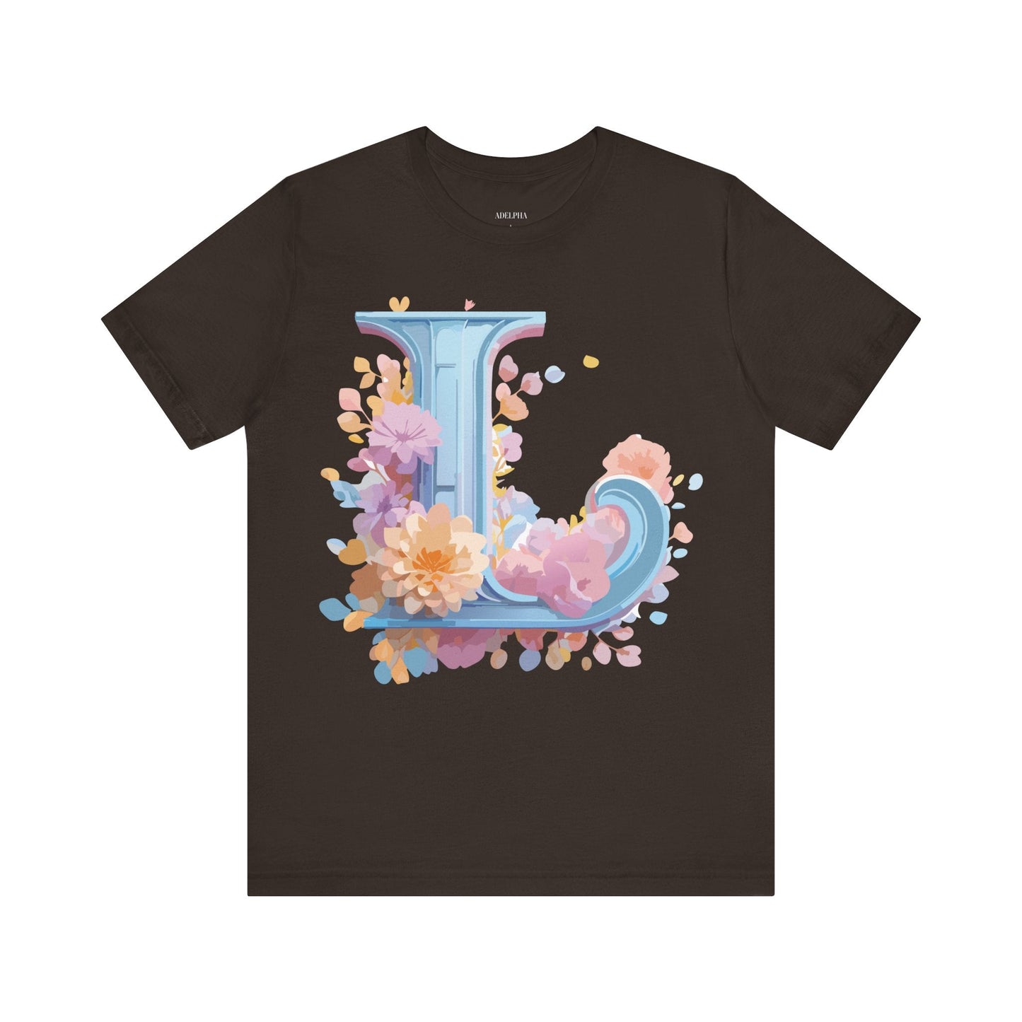 Unisex Letter L Graphic Tee Vintage Inspired Artwork Adelpha Short Sleeve Shirt Premium