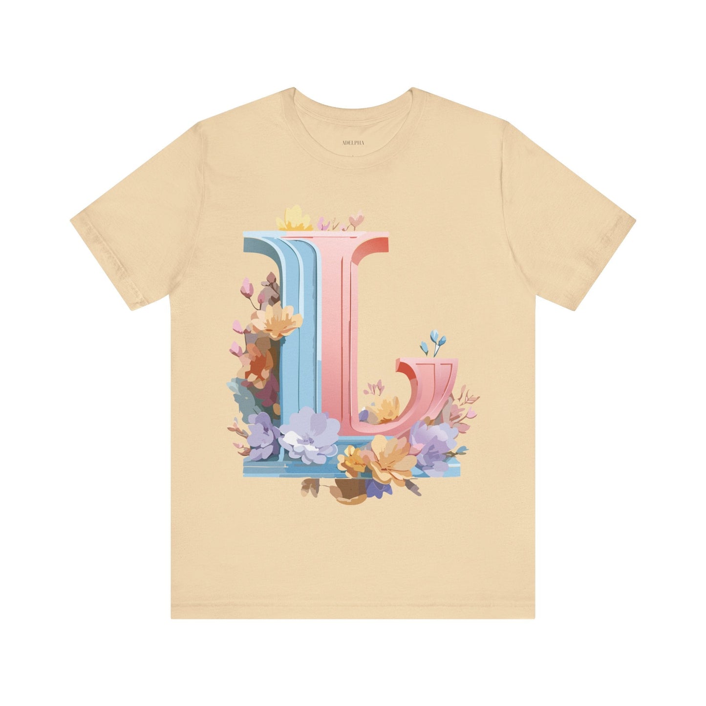 Letter L Shirt Graphic Tee Unisex Short Sleeve Vintage Inspired Artwork Adelpha Premium