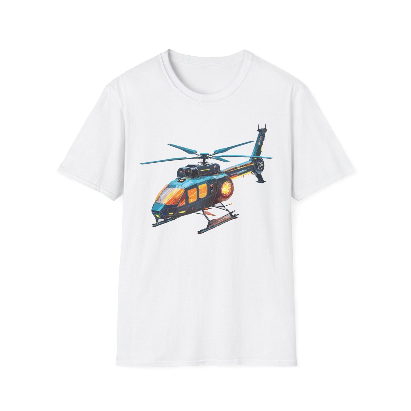 Chopper Helicopter Shirt Unisex Gildan Softstyle 64000 Cotton Tee Short Sleeve Graphic Tee
