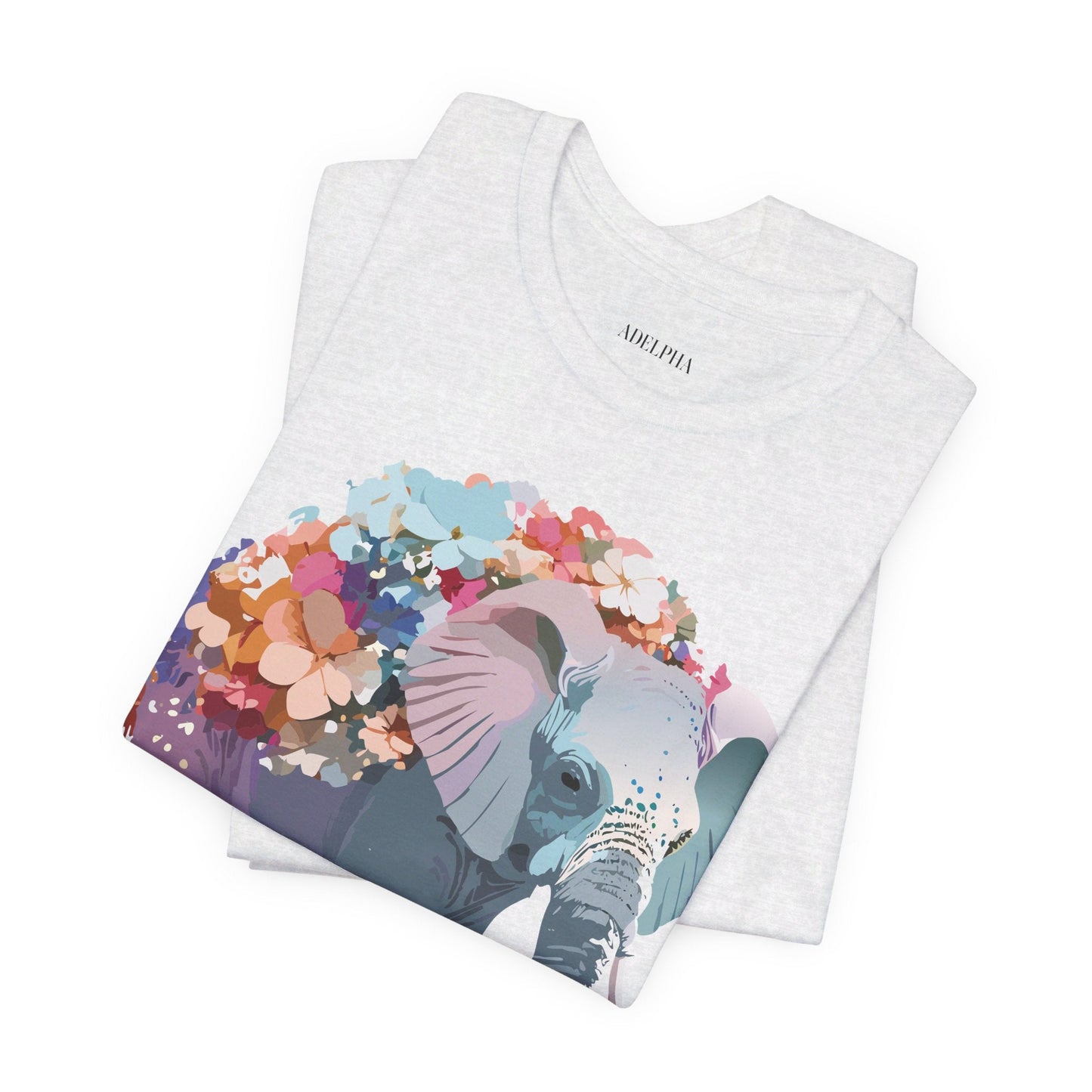 Adelpha Elephant Graphic Tee Unisex Short Sleeve Vintage Inspired Art Design Collection