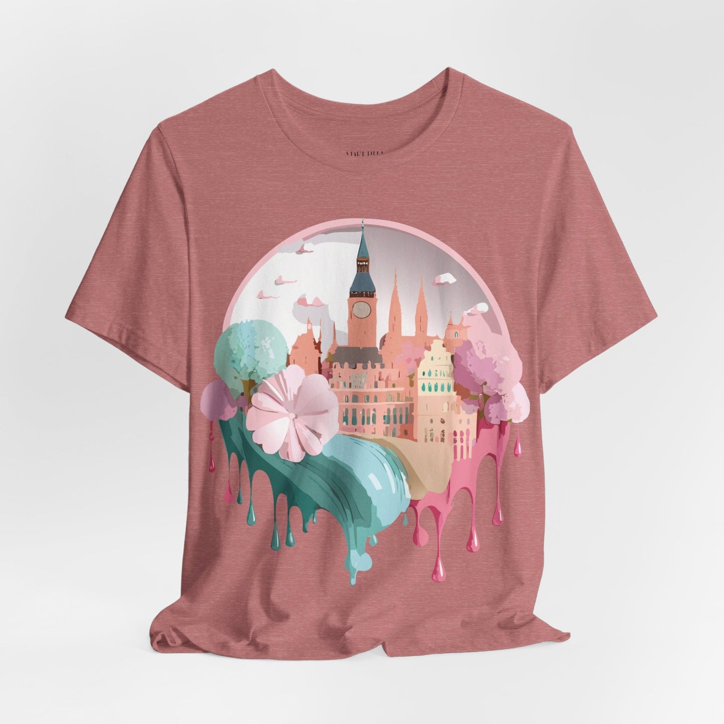 Prague Tourist Shirt Unisex Graphic Tee Featuring Vintage Inspired Art By Adelpha