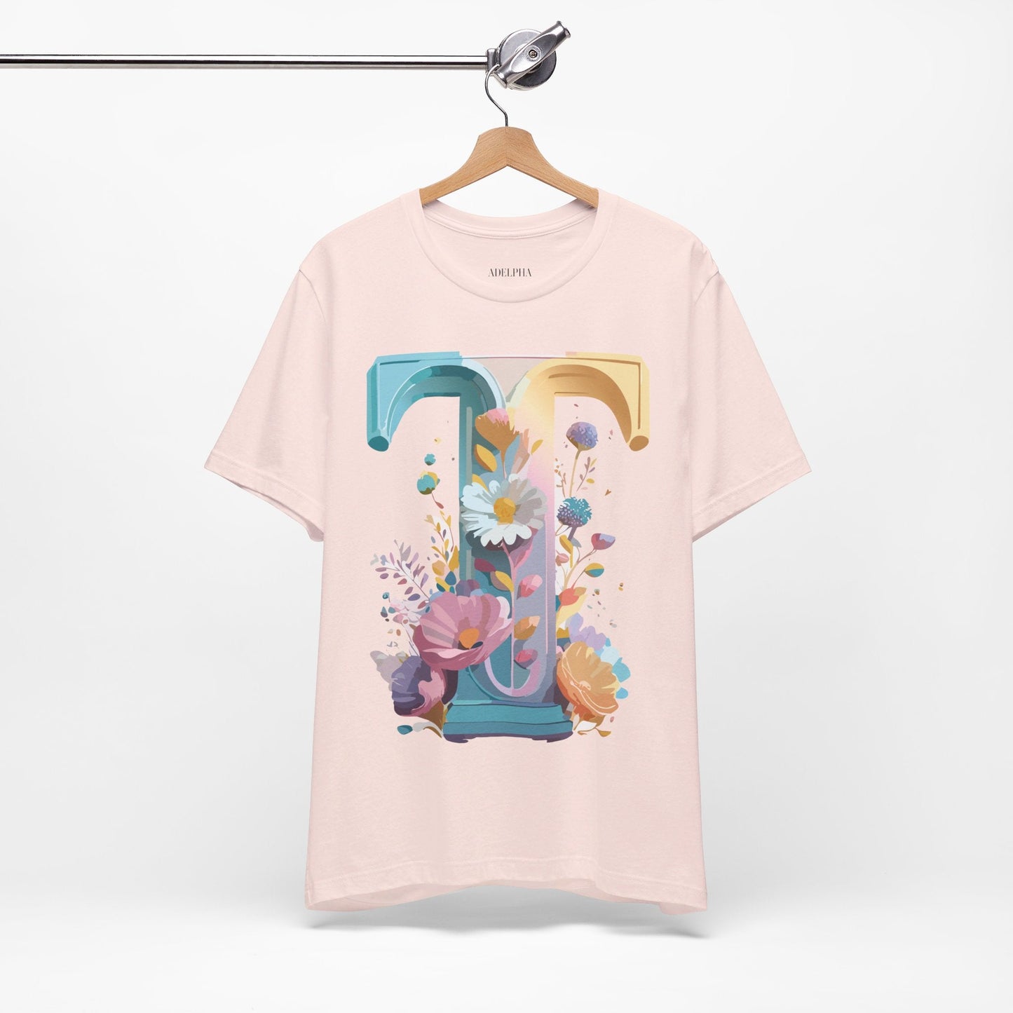 Unisex Letter T Shirt Graphic Tee With Vintage Adelpha Artwork Premium Comfort And Everyday Style