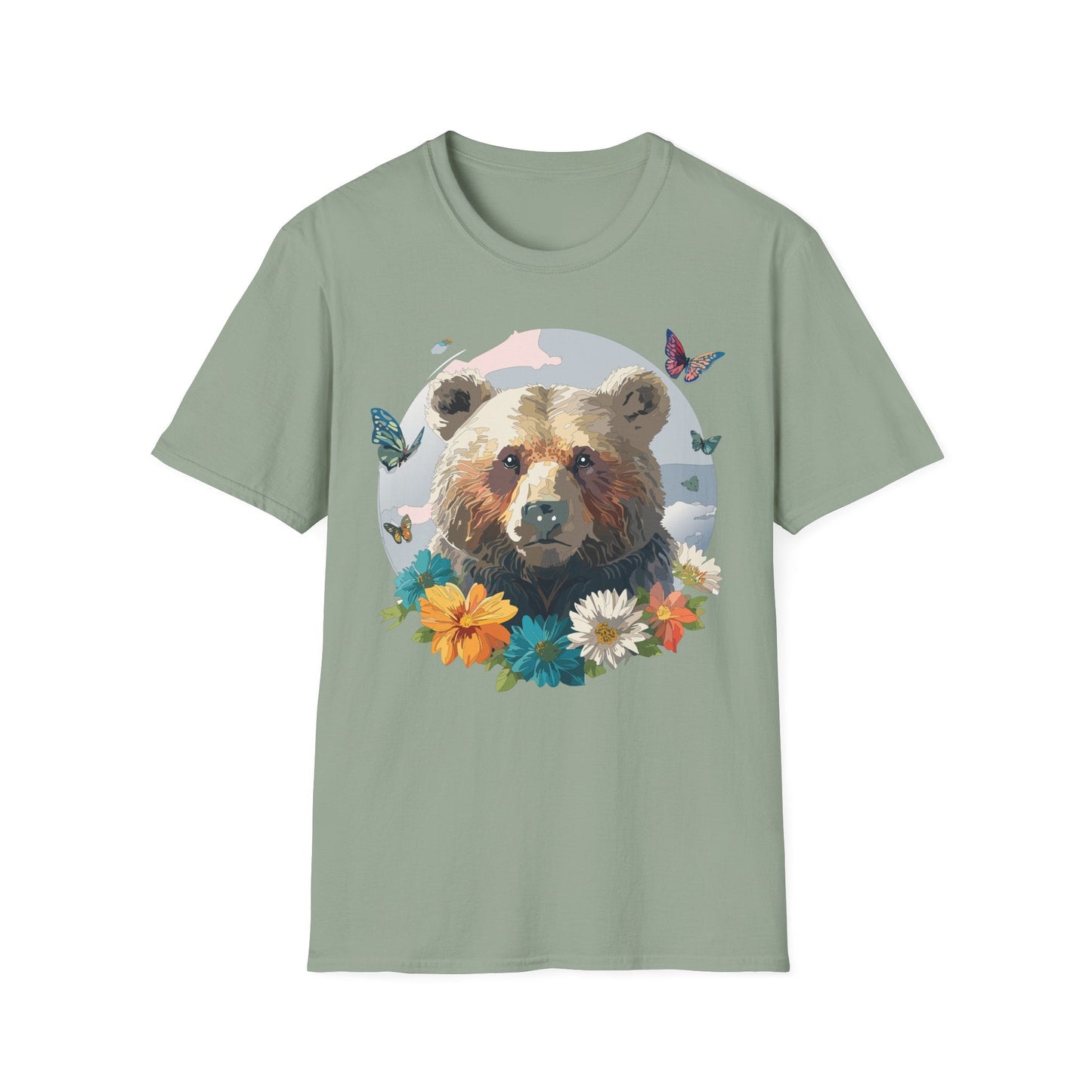 Bear T Shirt Unisex Gildan Softstyle Cotton Tee With Teddy Bear Design Lightweight Comfort