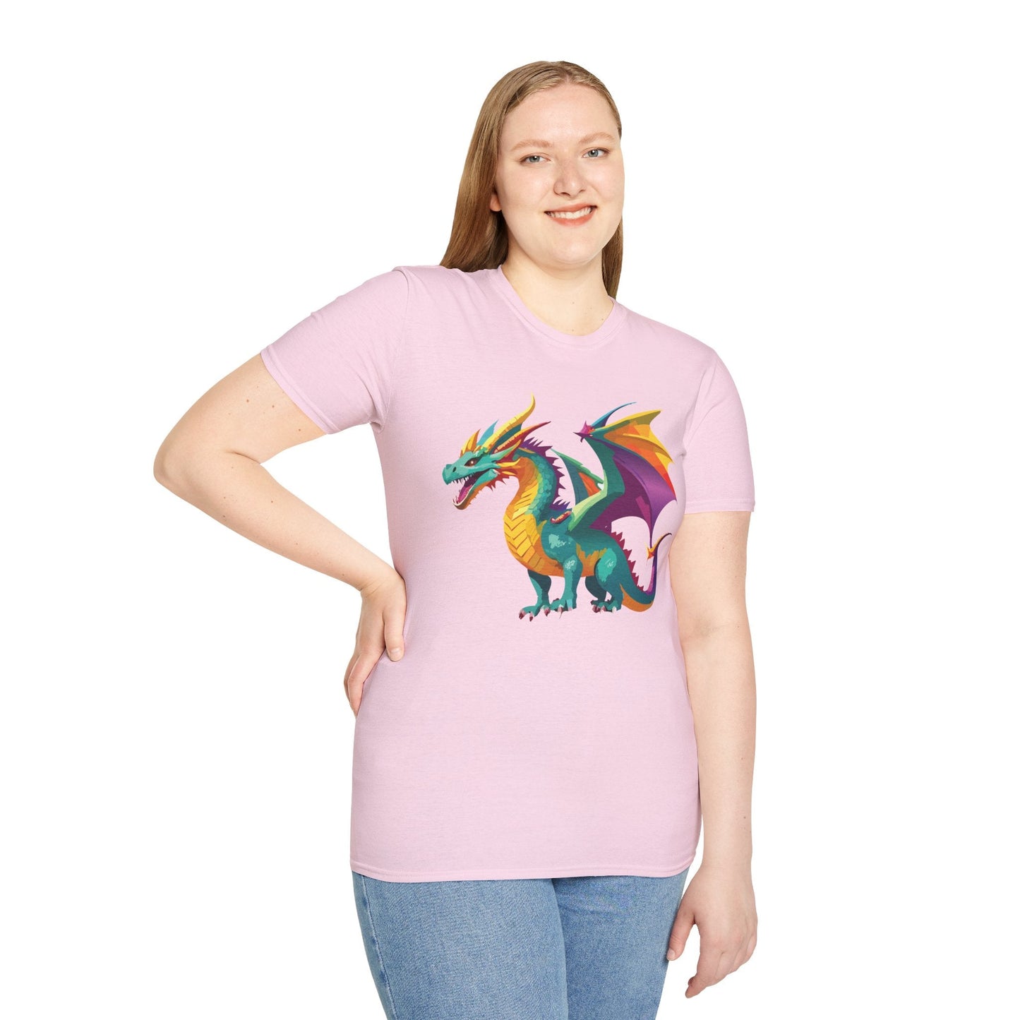 Dragon Graphic Unisex Cotton Softstyle Art Design Tee With Animals 10