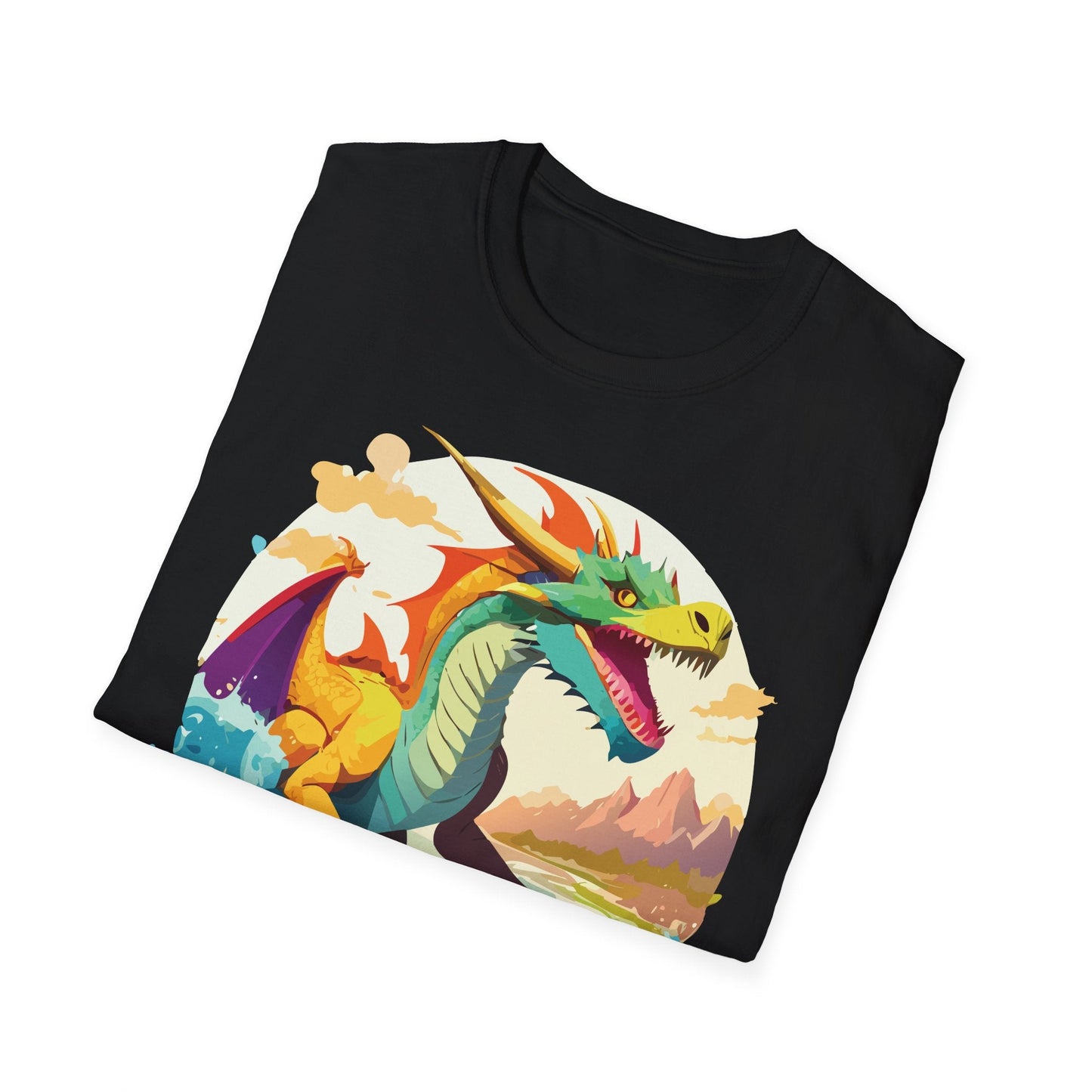 Dragon T Shirt Unisex Animal Print Dragon Shirt Gildan Softstyle Cotton Tee 64000