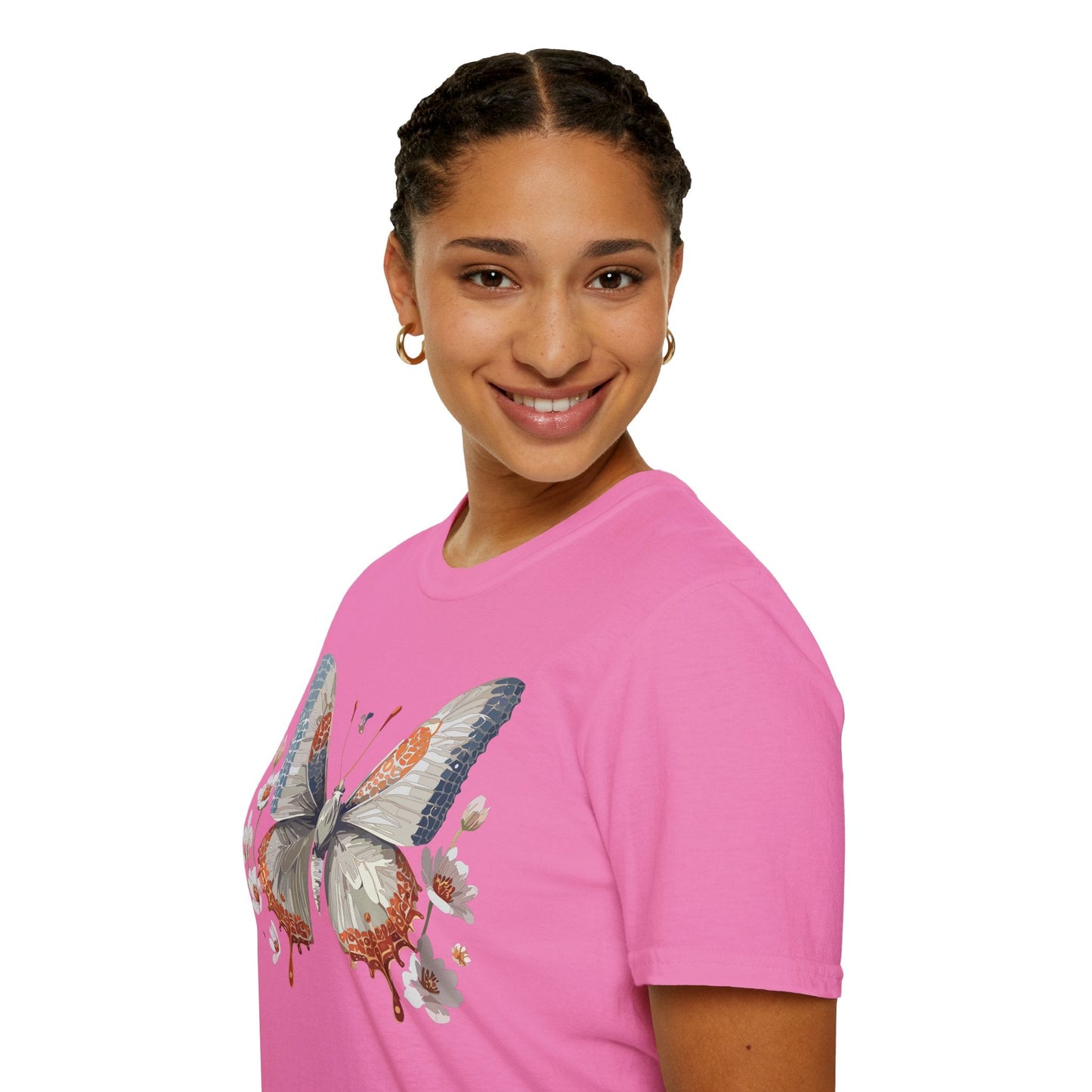 Butterfly Shirt Unisex Short Sleeve Cotton Tee Monarch Design For Men Women Comfort