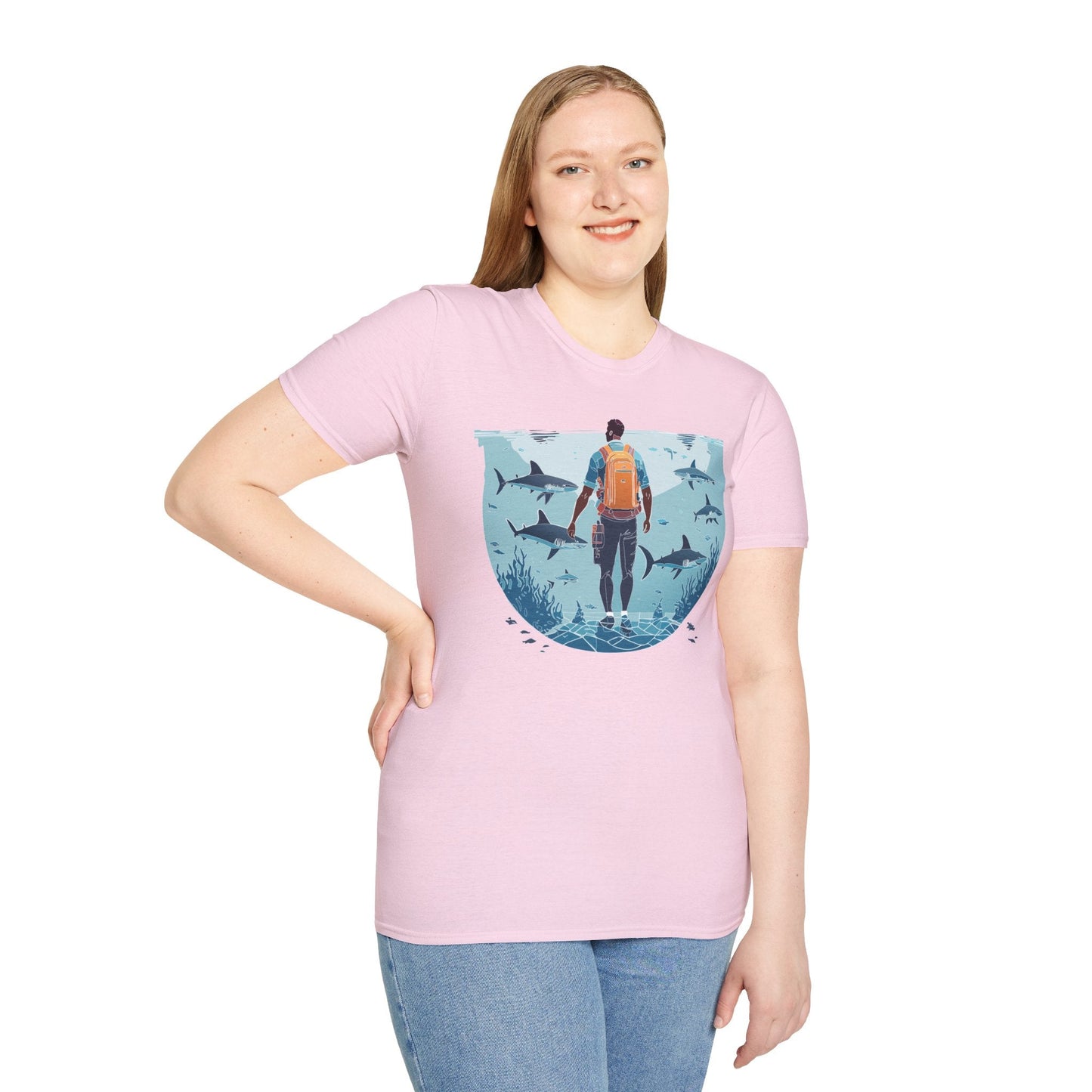 Ocean Tee Shirt Unisex Softstyle T Shirt With Ocean Art Design U Boat Theme Graphic Artwork Edition