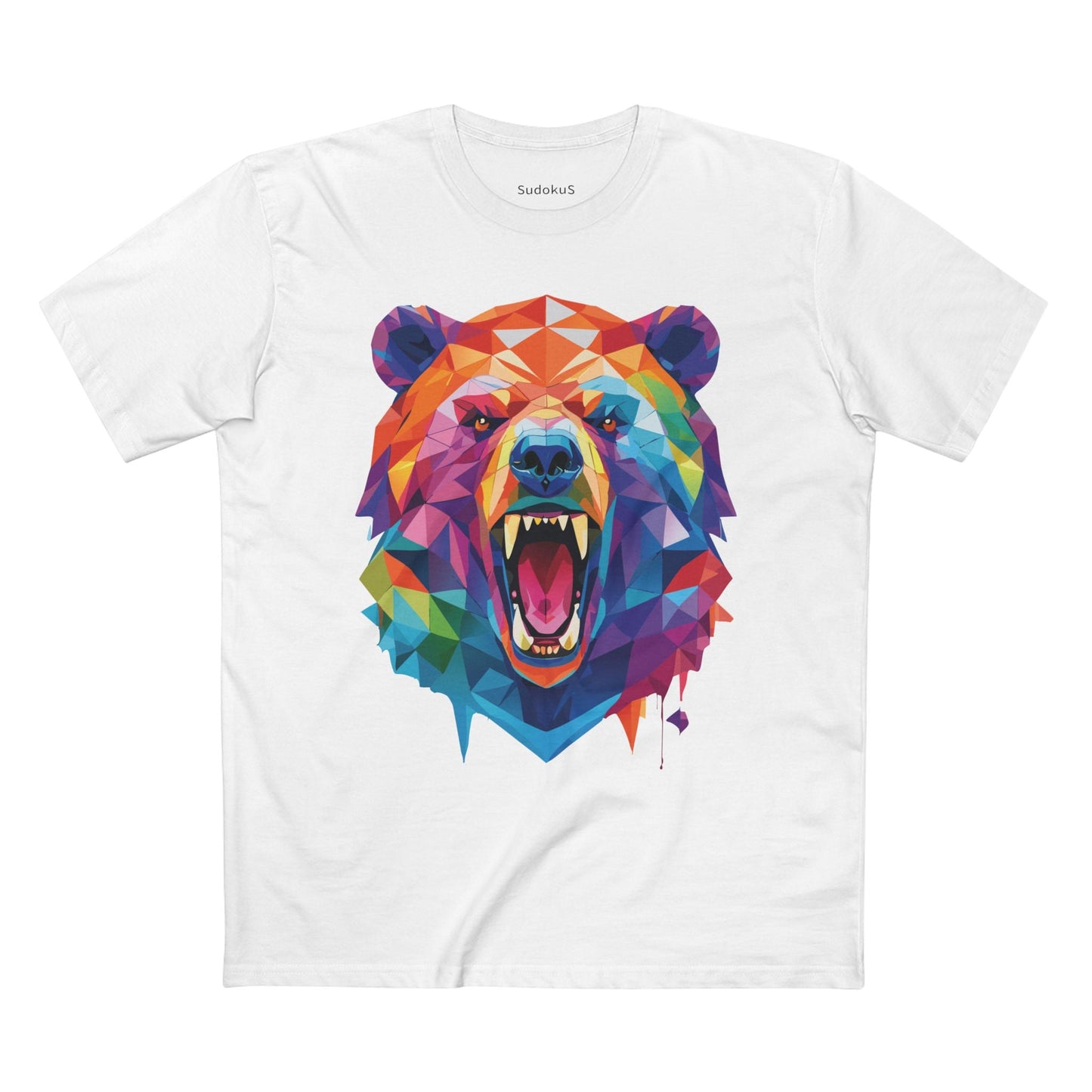 Bear Graphic Unisex 100 Cotton Staple Tee with Animal Design Artwork 15