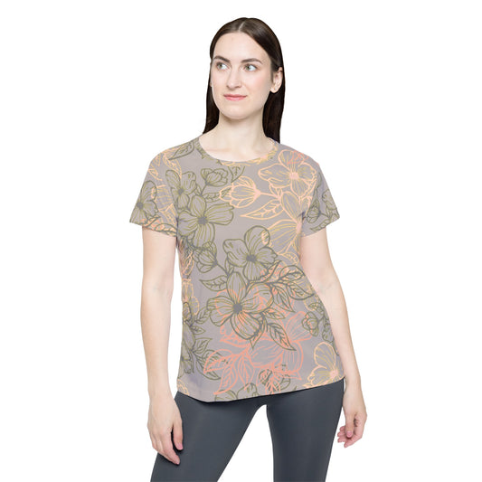 Poly Jersey Tee Shirt with floral prints