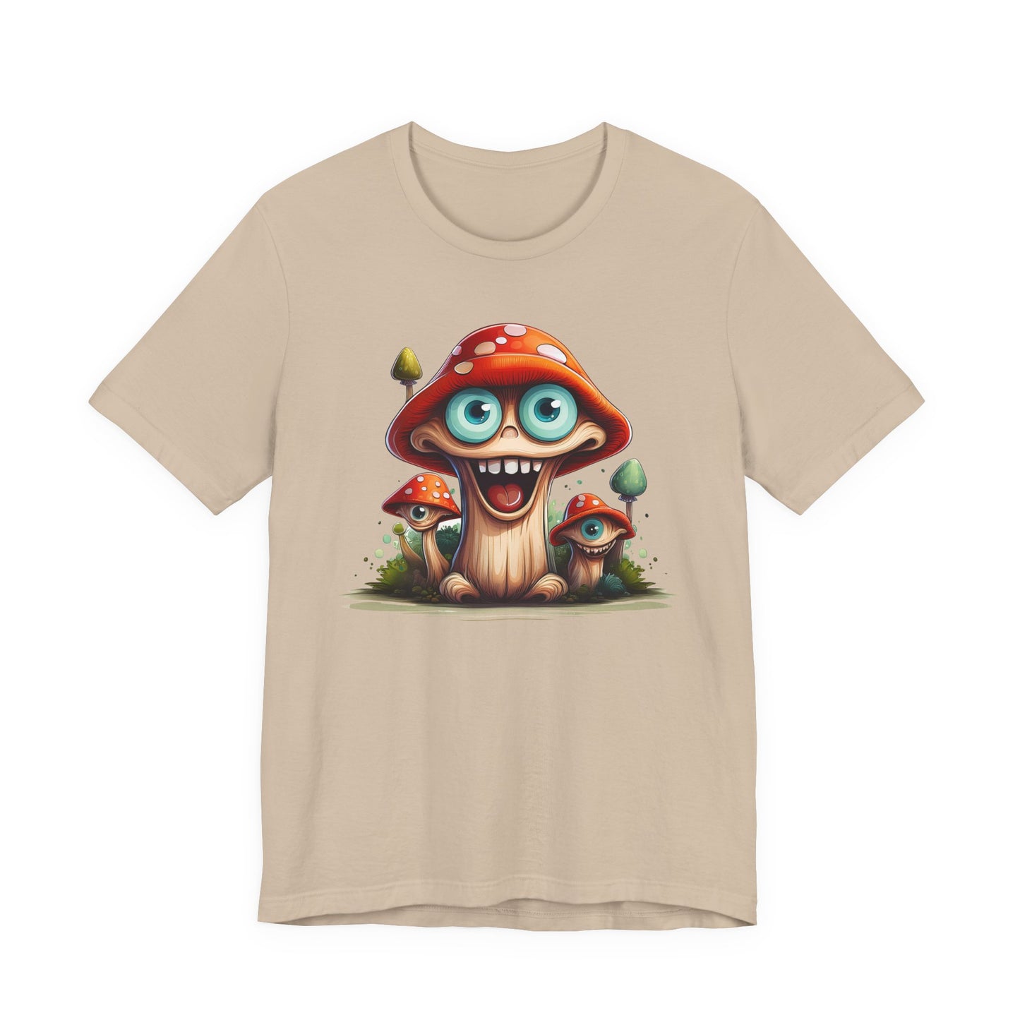 Cute Mushroom Graphic Tee, Fun Cartoon Shirt, Funny Mushroom Shirt, Cute Cartoon Tees, Graphic T-Shirt, Art Design T-Shirt